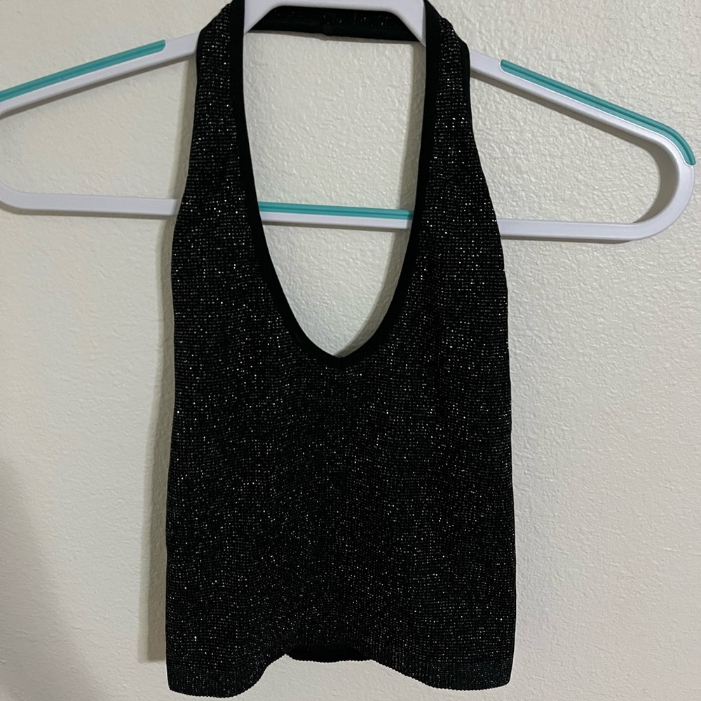 Urban Outfitters Shimmer Halter Crop Top